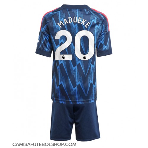 Camisa de time de futebol Arsenal Noni Madueke #20 Replicas 2º Equipamento Infantil 2025-26 Manga Curta (+ Calças curtas)